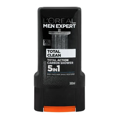 L'Oreal Paris Men Expert Total Clean 5-In-1 Body + Face + Hair Shower Gel, Total Action Carbon - 300ml