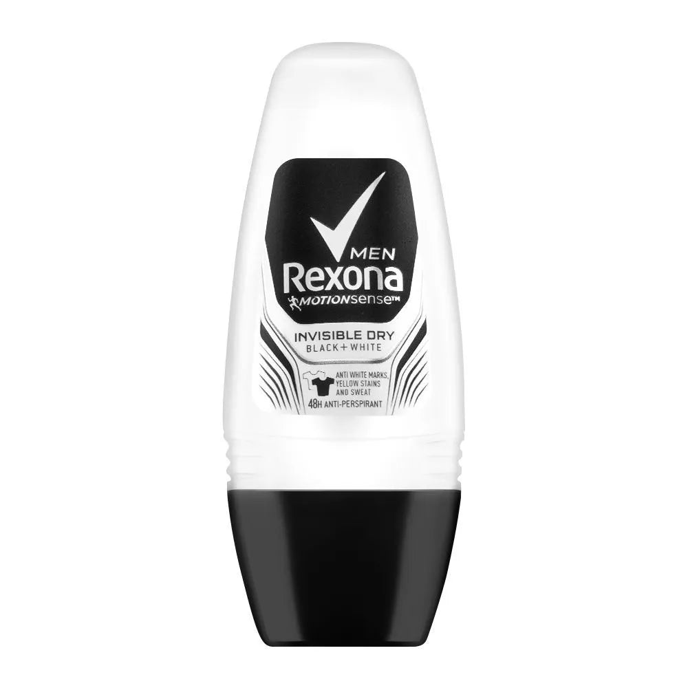 Rexona Men Invisible Dry Black + White 48H Anti-Perspirant Roll On - 50ml