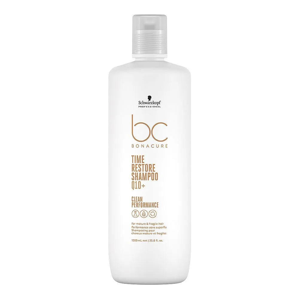 Schwarzkopf BC Bonacure Time Restore Q10+ Shampoo – For Mature & Fragile Hair – 1000ml
