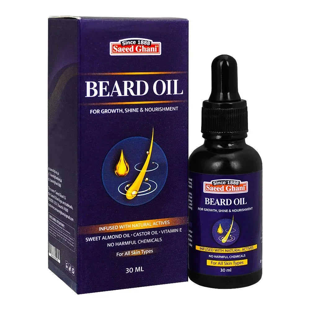 Saeed Ghani Beard Oil, For All Skin Types - 30ml