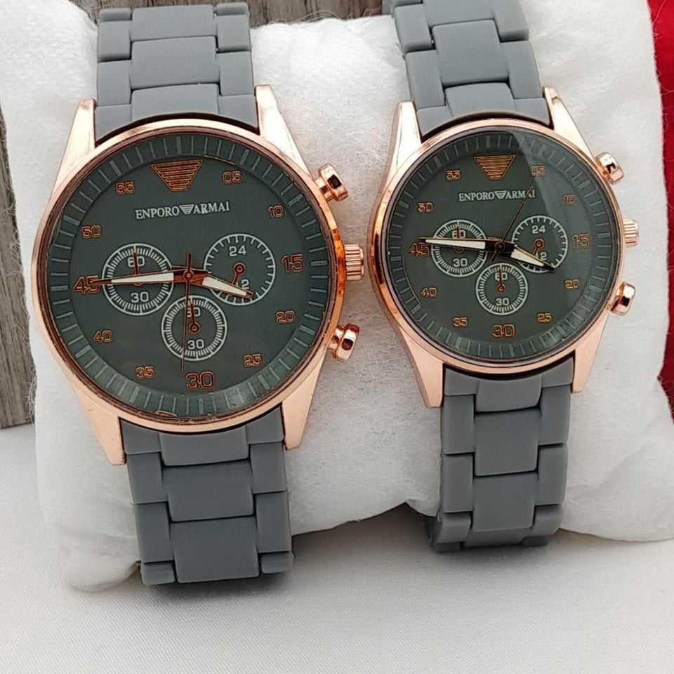 Emporio Armani chronograph couple watch set - WITH BOX