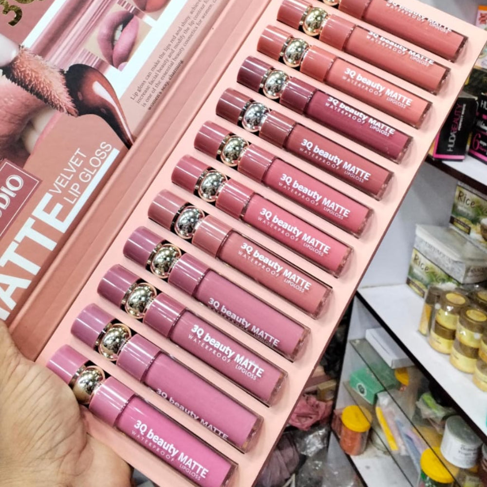 3Q Beauty Gorgeous Matte Lip Gloss - 12PCS
