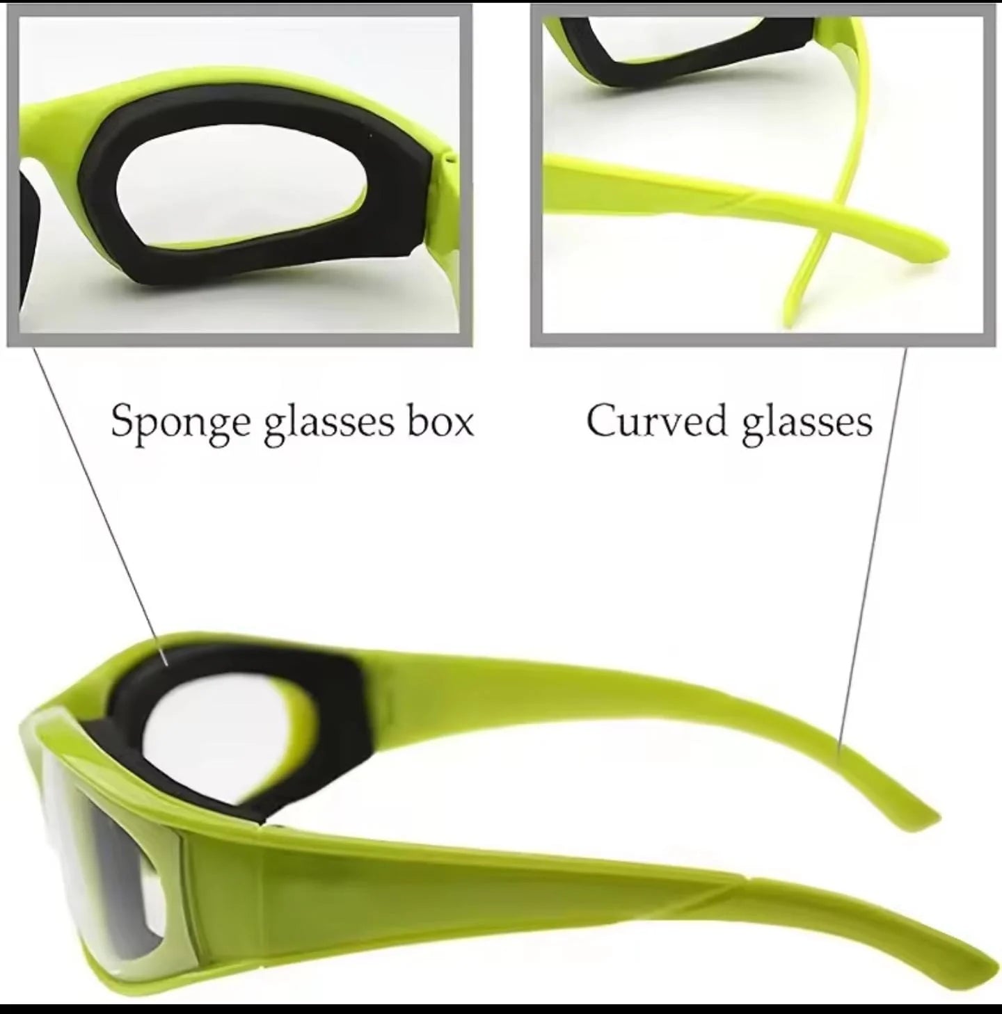 Anti Tear Onion Cutting Goggles & Kitchen Safety Glasses - Each