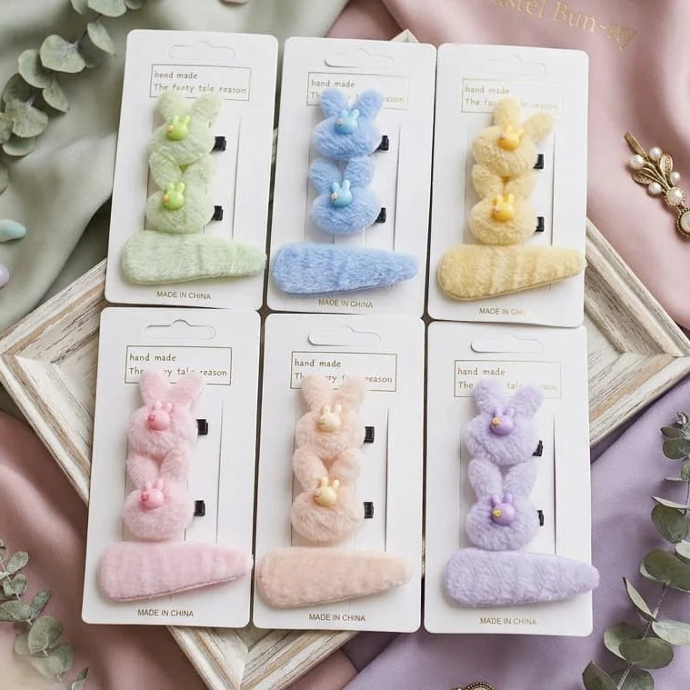 Cute Plush Bunny Hair Clip - Each