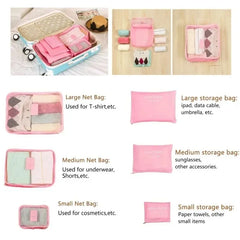 Portable Luggage Organizer Cubes & Toiletry Pouch - 6 Pcs