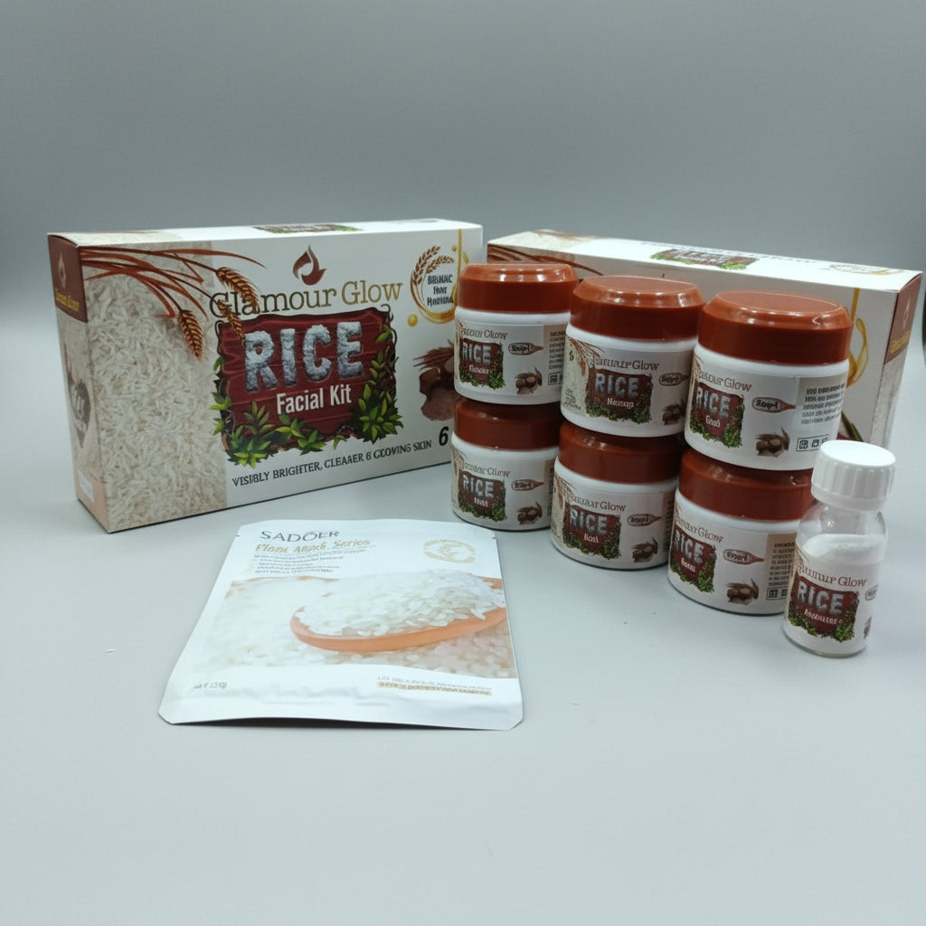 Glamour glow Rice whitening Facial Kit With Sheet Mask