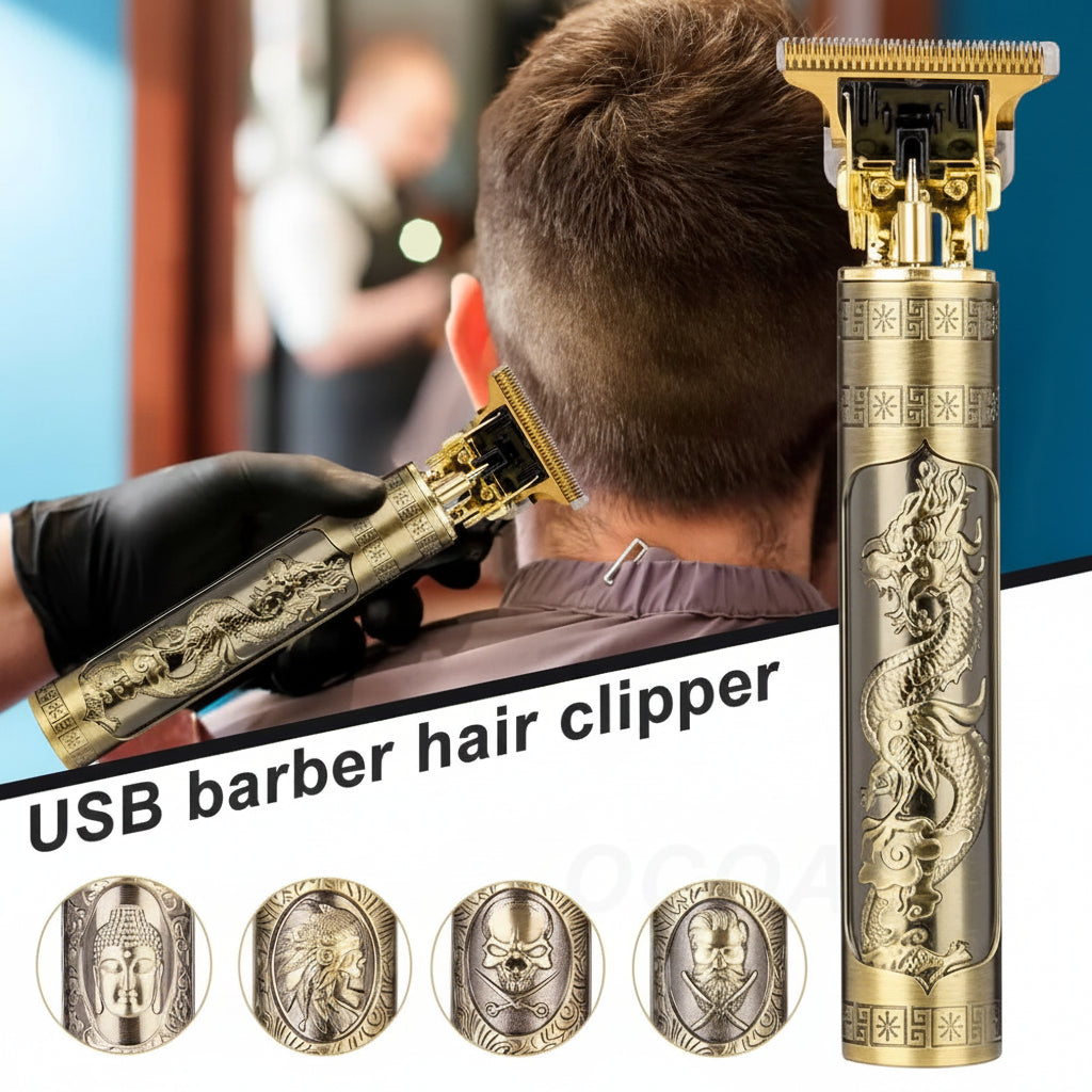 T9 Vintage Dragon Engraved Hair Trimmer - Each