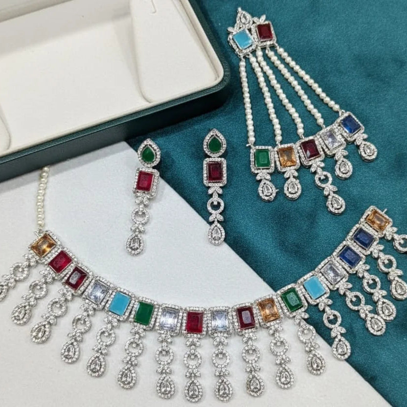Zircon Necklace Set for Women – AD Super Design Premium Quality