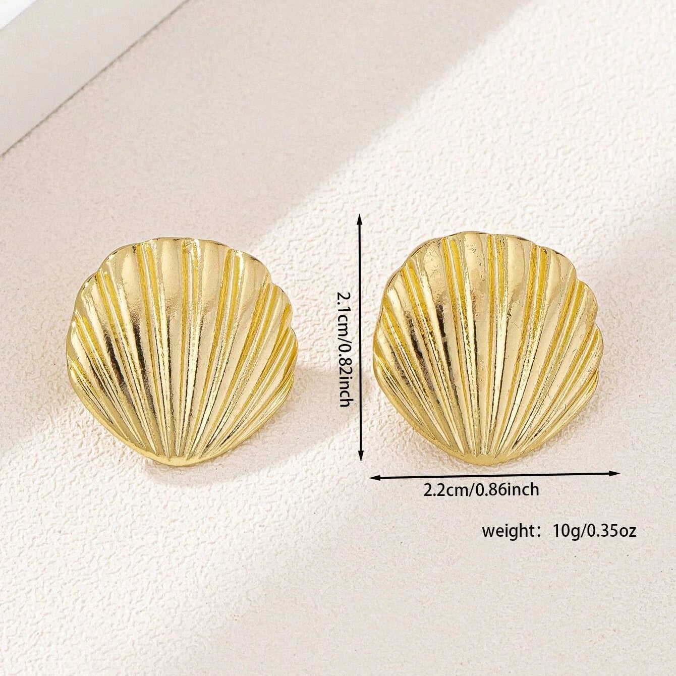 Satinless Steel Seashell Shaped Earrings  - Each Pair