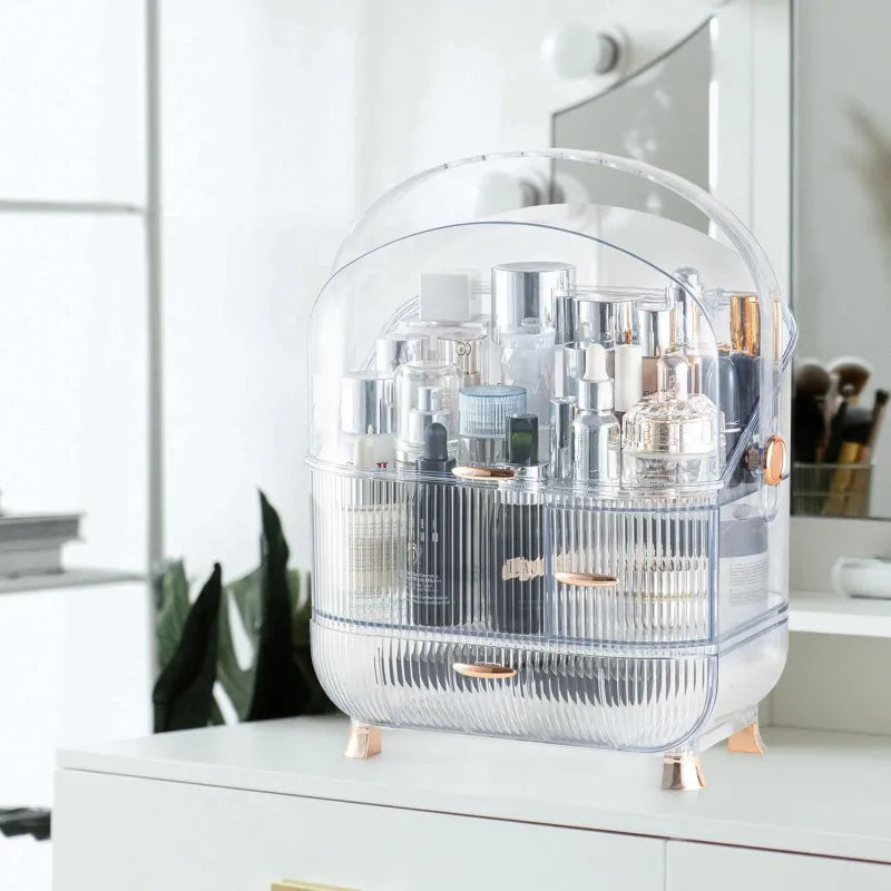 Makeup Organizer for Vanity, 3-layer Cosmetic Storage Box