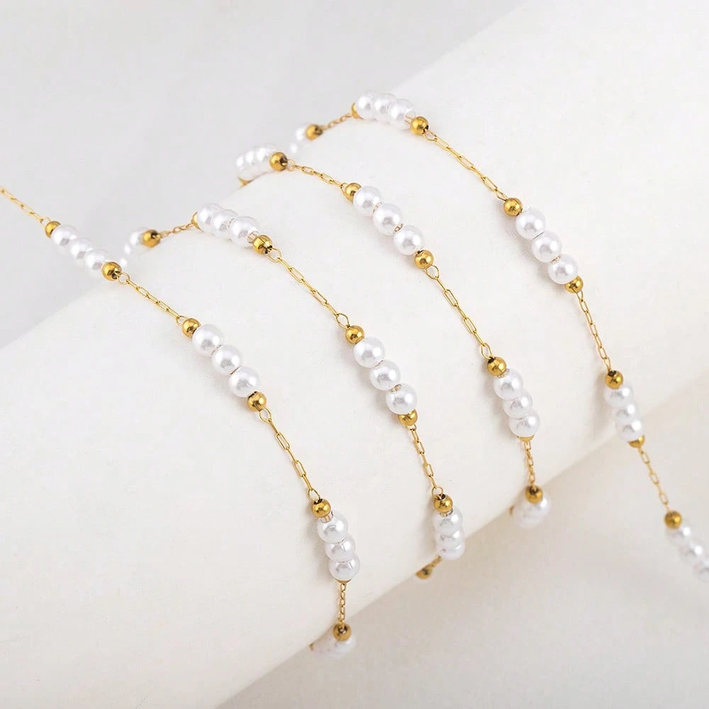 Stainless Steel Beaded Chain Permanent Bracelet - 5m