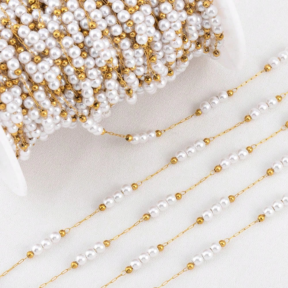 Stainless Steel Beaded Chain Permanent Bracelet - 5m