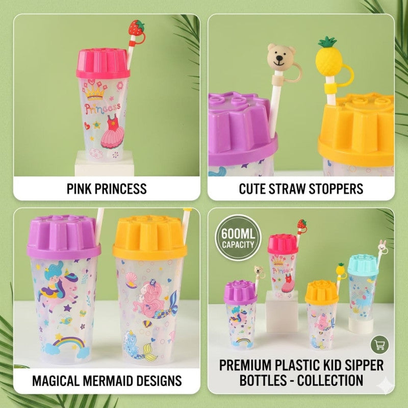 colorful kids sipper cup with leak-proof lid and built-in straw for easy - Each