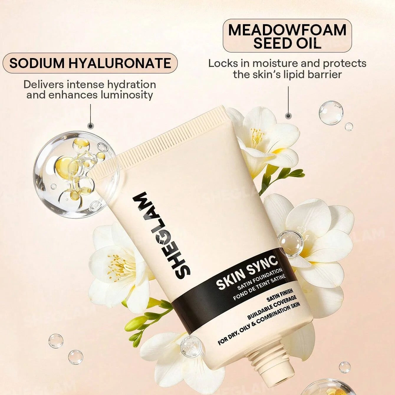 Sheglam Skin Sync Satin Foundation - Bamboo
