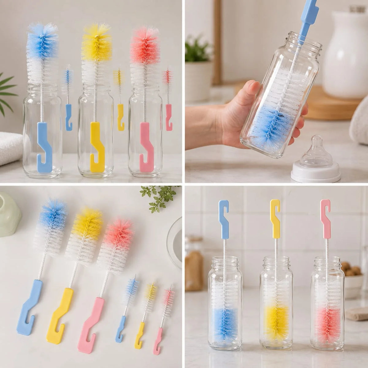 Premium 360° Rotating Bottle & Glass Cleaning Brush Each