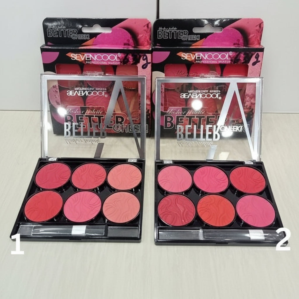 Seven Cool Better Cheek Blusher Palette - 6 Colors