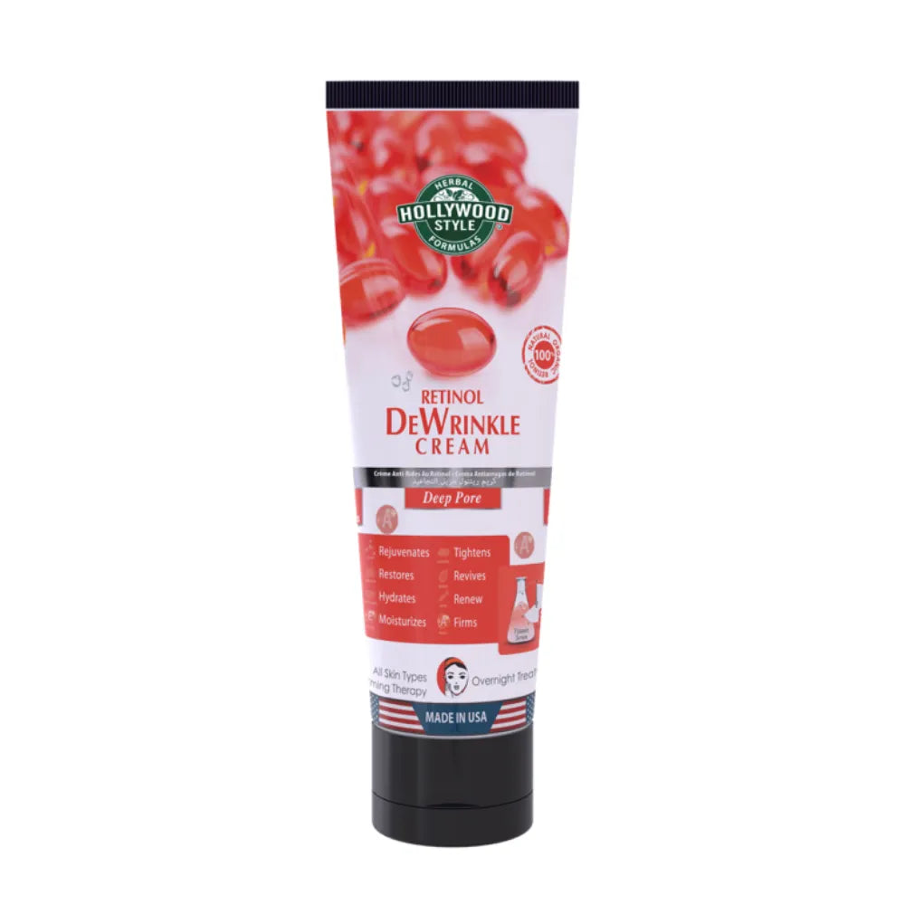 Hollywood Style Organic Retinol Dewrinkle Cream – 100ml