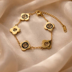 Stainless Steel Women Gold-Plated Anti-Tarnish Wraparound Bracelet - Each