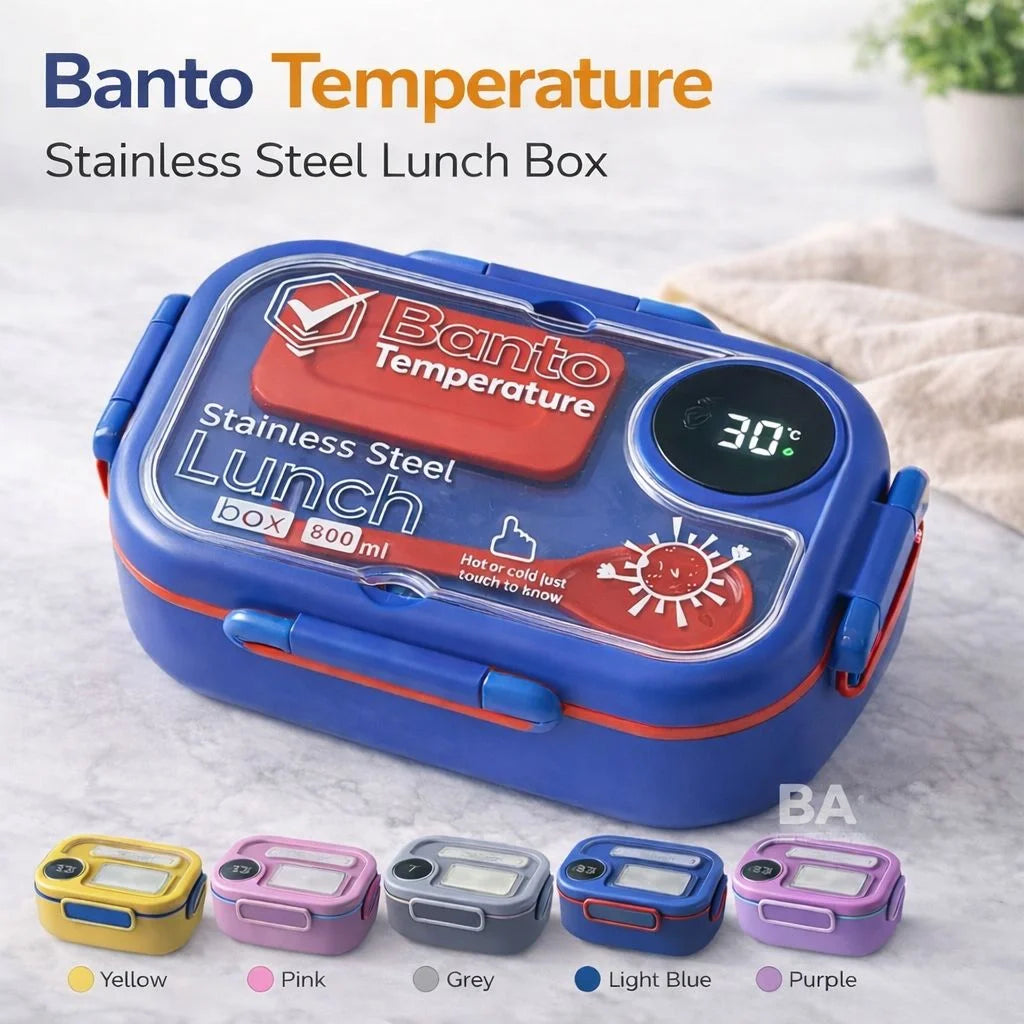 Banto Temperature Sensor Stainless Steel Lunch Box with Box Packing - 800ml