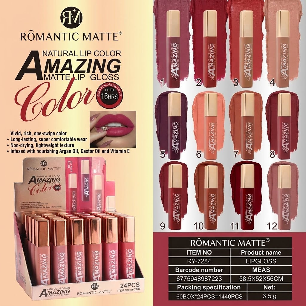 Romantic Matte Amazing Color Matte Lip Gloss