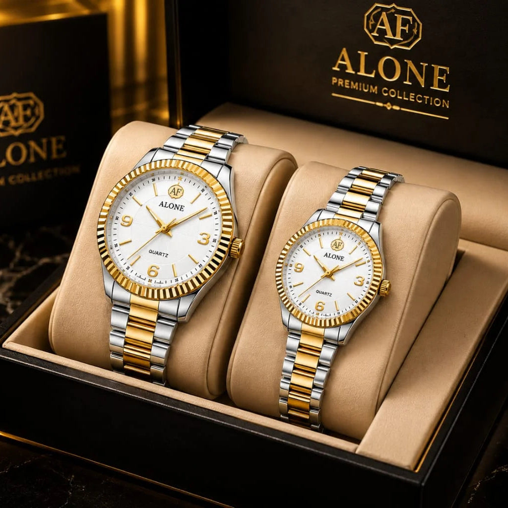 Alone Premium Collection Stainless Steel Couple Watch Set