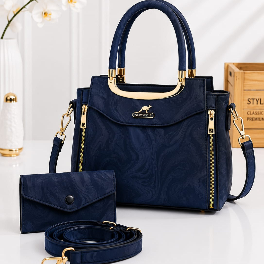Premium Women's Handbag Set - 2 Pcs Set - Handbag + Matching Wallet