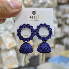 Stainless Steel MMJ Bohemian Floral Jhumka Earrings  - Each