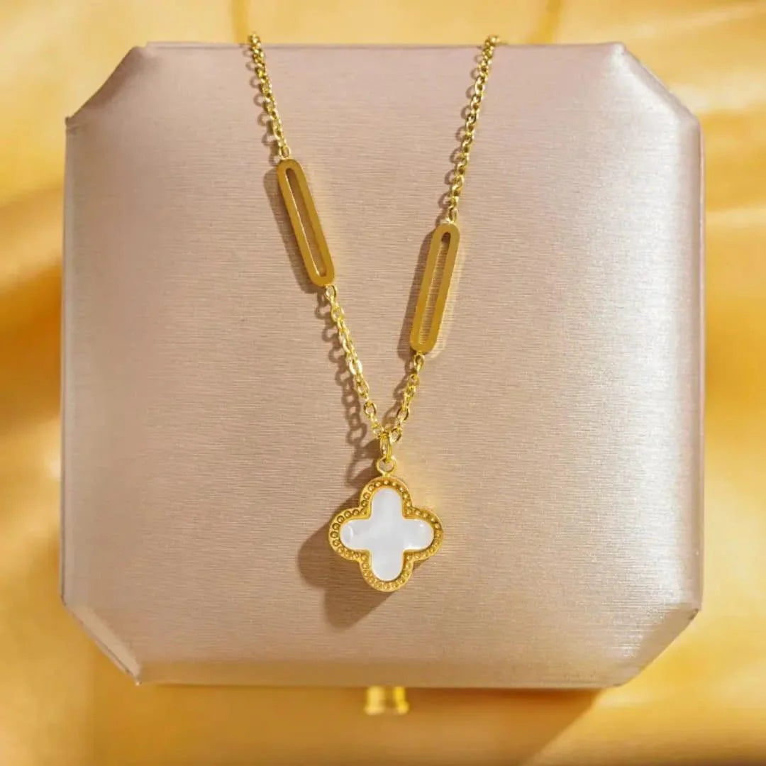 Stainless Steel Clover Double Side Chain Locket – Each