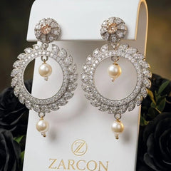 silver-toned Zircon earrings