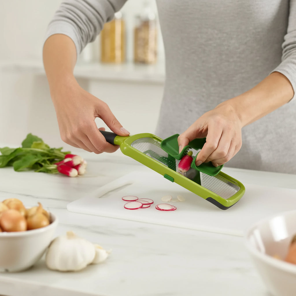 Multi Grip Kitchen Mandolin Adjustable Vegetable and Onion Cutter