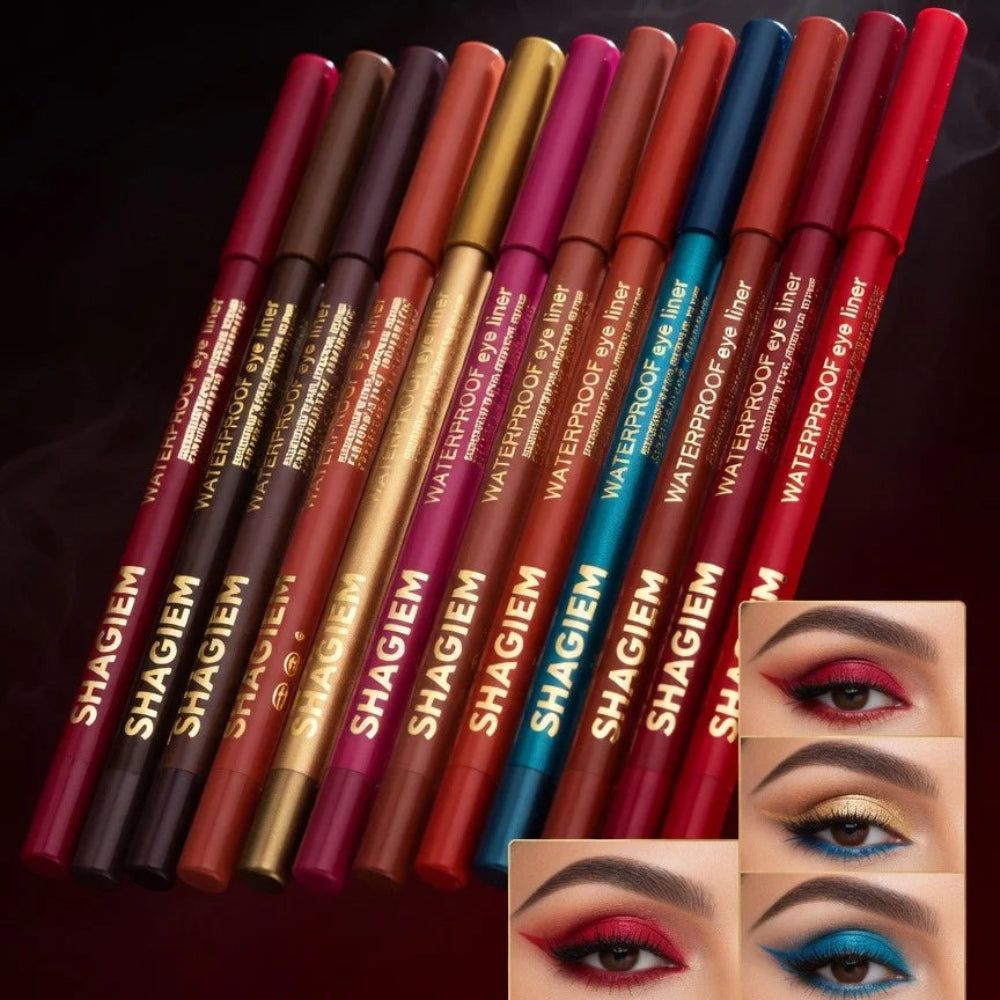 SHAGIEM Waterproof Eyeliner - Set of 12
