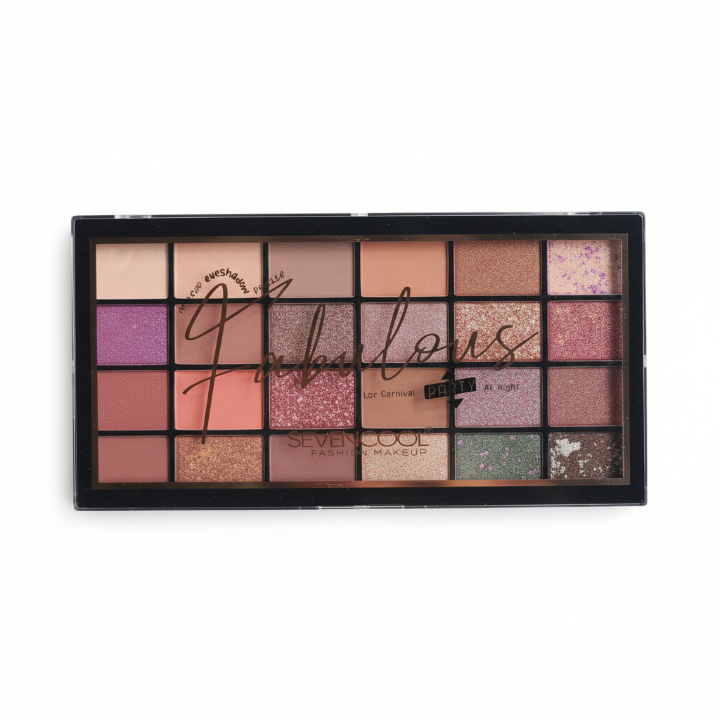 Seven Cool Matte & Glitter Fabulous Eyeshadow Palette - 24 Colors