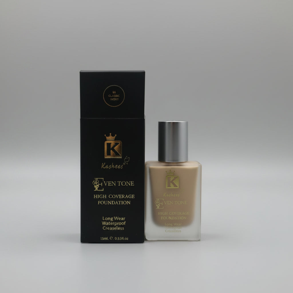 Kashees High Coverage Foundation Long Wear Waterproof - 15ml