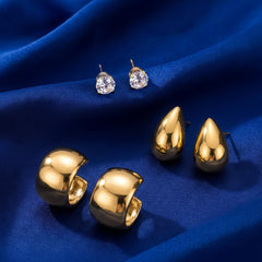 3-pair Set of Minimalist Tea Drop Earrings