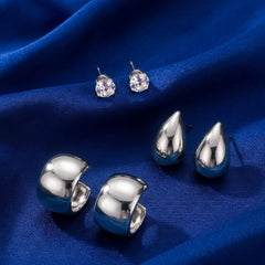3-pair Set of Minimalist Tea Drop Earrings