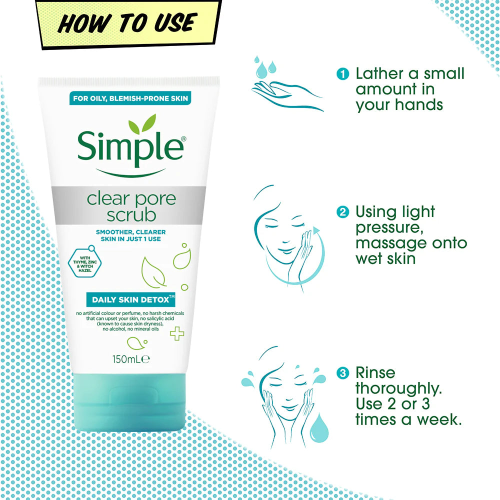 Simple Daily Skin Detox Pore Polishing Face Scrub - 150ml