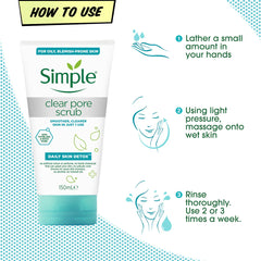 Simple Daily Skin Detox Pore Polishing Face Scrub - 150ml
