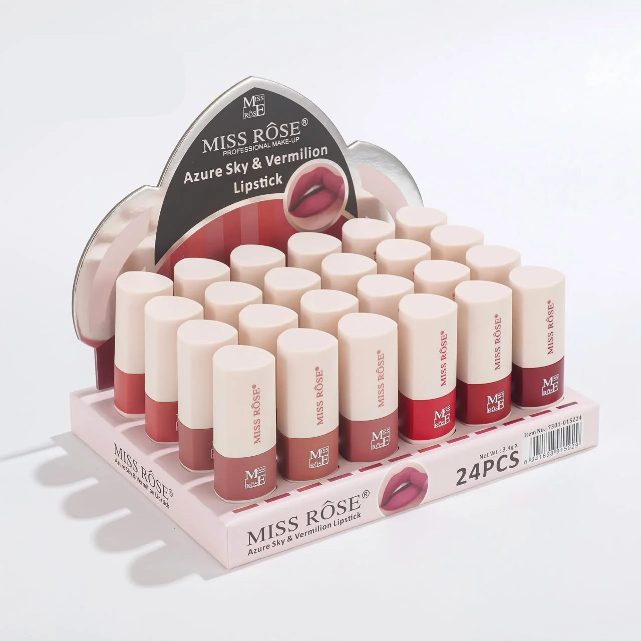 Miss Rose Azure Sky & Vermillion Lipstick