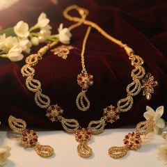 gold-plated party wear necklace set