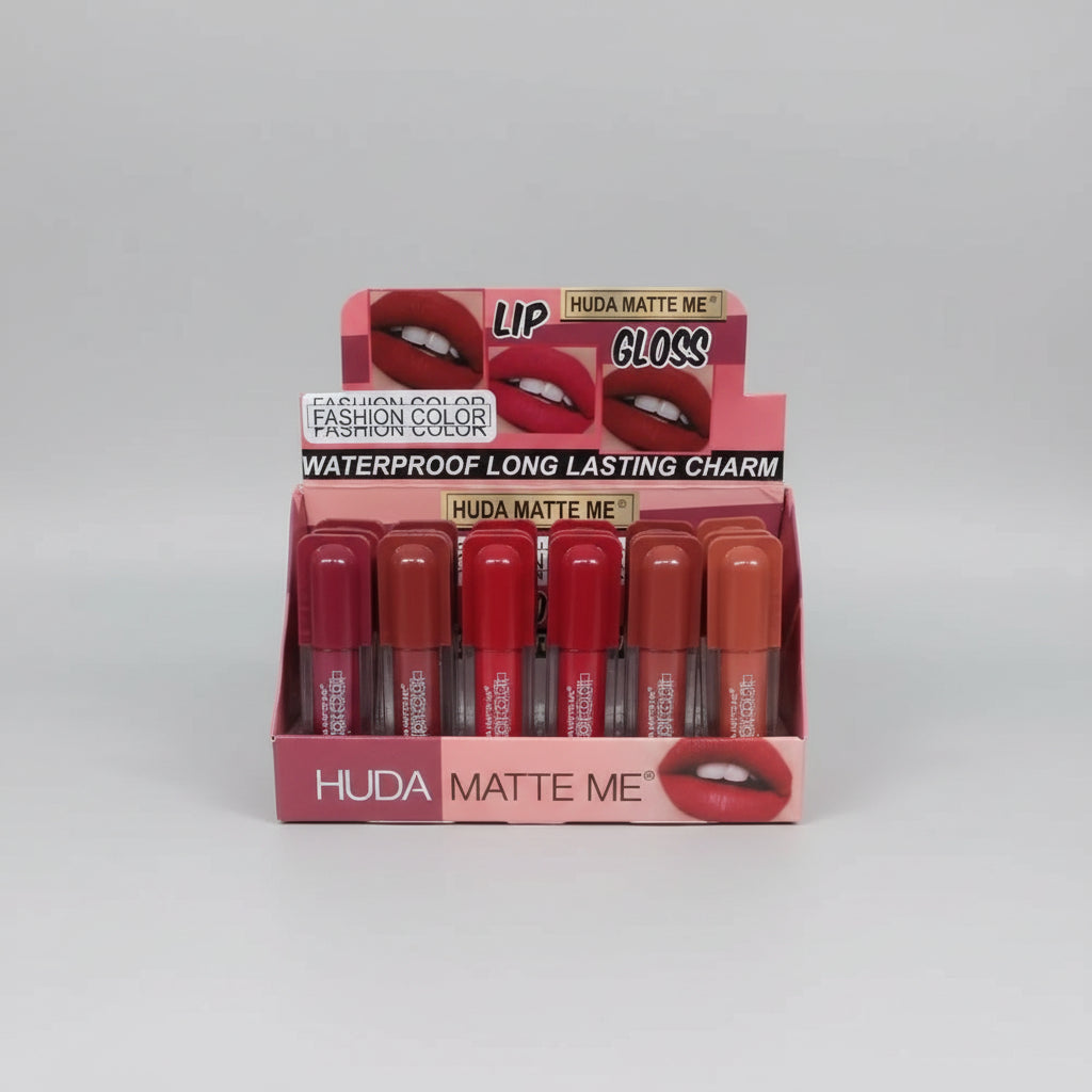 Huda Matte Me Fashion Color Waterproof Long Lasting Charm Lip Gloss