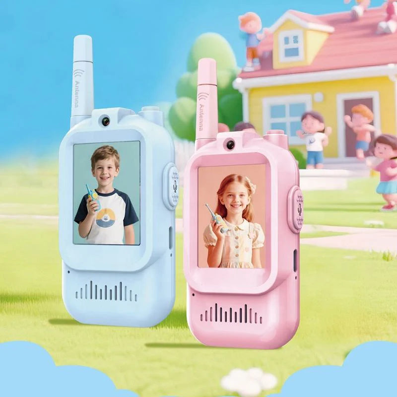 Rechargeable Walkie Talkies with Screen Display and Voice Changer - 2 Pcs