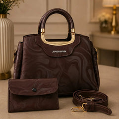 Jing & Pin Marbled Pattern Handbag Set