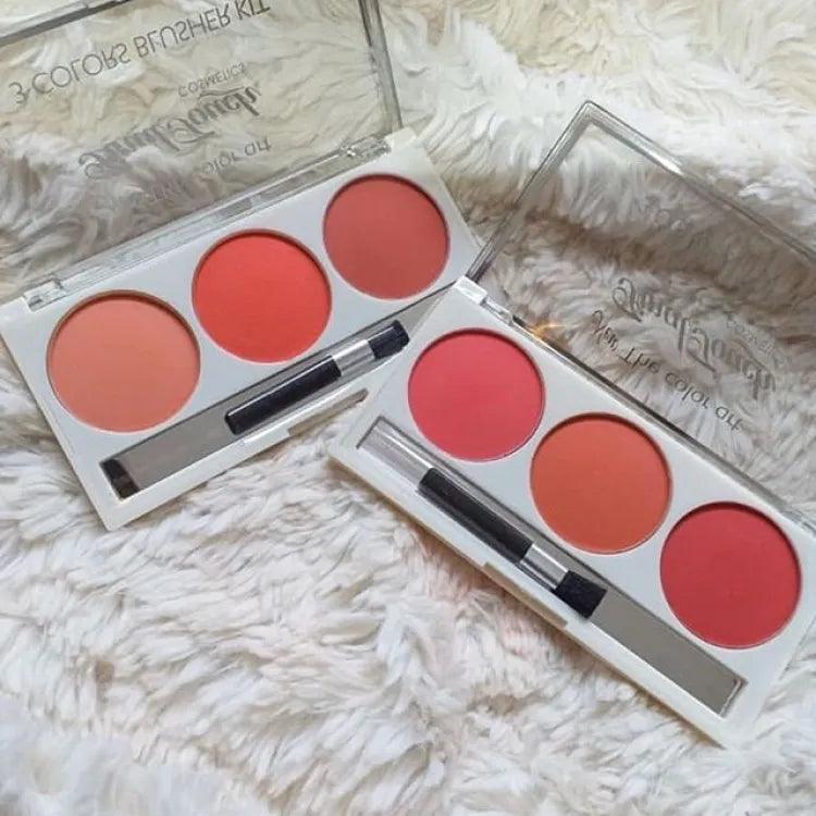 3 Color Fashion Trend Blush On Palette