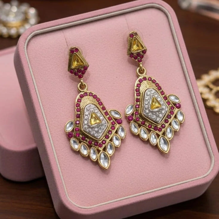 Rajwari + Kundan + Stone Earring Mix Collection