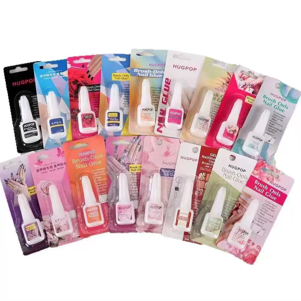 HUGPOP Professional Brush-On Nail Glue -12 Piece Set