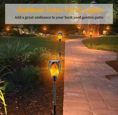 Outdoor Garden Solar Flickering Flame Light, Garden Yard Lamp, LED Garden Torch Lights