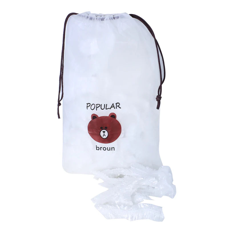 Disposable & Reusable Elastic Food Covers - 100 Pcs