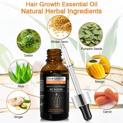 Hair Growth Essential Oil Biotin Cold-Pressed DHT Blocker - 30ml