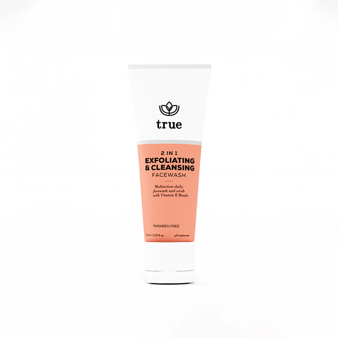 True Beauty 2 in 1 Exfoliating & Cleansing Facewash - 75ml