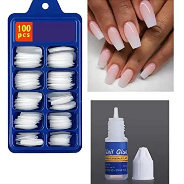 100-Pcs Natural Transparent Artificial Nails